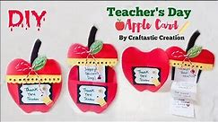 DIY Easy Apple Shaped Teacher's Day Card | How To Make Teacher's Day Greeting Card | DIY Apple Card.