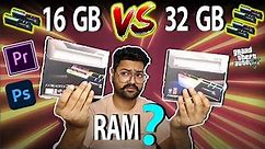 16gb vs 32gb RAM Test ? How Much RAM You NEED For Video Editing & Gaming ?