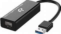 Rankie USB Network Adapter, USB 3.0 to RJ45 Gigabit Ethernet Internet Adapter (Black)