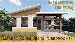 Small House Design Idea (8x10 meters) 80sqm with three bedrooms