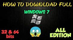 || How To Download Full Windows 7 || 32 Bits & 64 Bits || Windows 7 ISO File || Genuine Windows ||