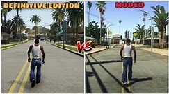 GTA San Andreas Definitive Edition Vs Moded Graphics And Gameplay Side by Side Comparison