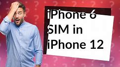 Can I put my iPhone 6 SIM in an iPhone 12?