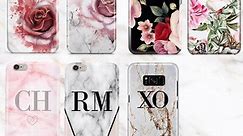 Personalised marble Monogrammed initials phone cases