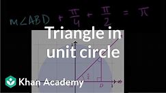Solving triangle in unit circle | Trigonometry | Khan Academy