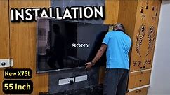 Sony Bravia 55 Inch TV Unboxing & Wall Mount Installation 😍🔥