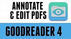 How to annotate and edit a pdf in Goodreader 4