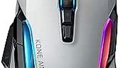 ROCCAT Kone AIMO Remastered PC Gaming Mouse, Optical, RGB Backlit Lighting, 23 Programmable Keys, Onboard Memory, Palm Grip, Owl Eye Sensor, Ergonomic, LED Illumination, Adjustable to 16,000 DPI-White