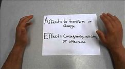 Affect VS. Effect-English Grammar Lesson