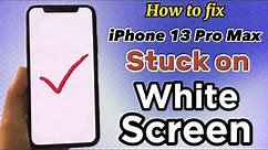 How To Fix iPhone 13 Pro Max Stuck On White Screen.