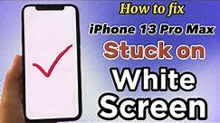How To Fix iPhone 13 Pro Max Stuck On White Screen.