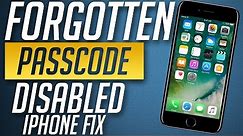 How to remove Forgotten Password from iPhone 8, 7 & 7 Plus | Unlock disabled iPhone