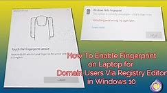 How To Enable Fingerprint on Laptop for Domain Users Via Registry Editor in Windows 10