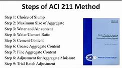 Steps behind ACI 211 Mix Design Method