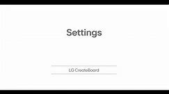 Settings | LG CreateBoard