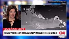 New video of what Ukraine claims is drone strike that sunk Russian ship