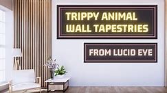 Trippy Animal Wall Tapestry, Fox Deer Tiger Owl Nature Art
