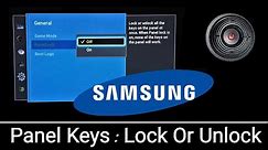 Panel Keys Lock And Unlock | How To Panel Keys Unlock And Lock on Samsung TV
