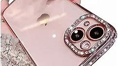 Casechics Compatible with iPhone Case,Luxury Glitter Bling Sparkly Diamond Electro Plated Frame Edge Border Full Body Protective Clear Soft Shockproof Cover Phone Case (Pink,iPhone 12 Pro)