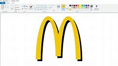How to draw the McDonald's logo from 1993 to 2007 using MS Paint | How to draw on your computer