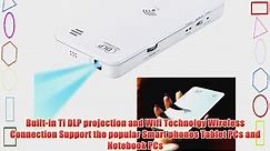 New Arrival Portable Mini HD Wireless WiFi DLP Projector for iPhone Android Phone Laptop PC