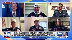 Team USA proudly sings national anthem after winning world junior hockey championship