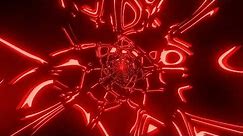 VJ LOOP NEON Glowing Red Tunnel Abstract Background Video Simple Lines Pattern 4k Screensaver