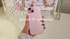 iphone 15 (pink) 512gb unboxing 🎀 accessories + aesthetic setup