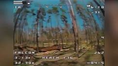 Ukrainian Kamikaze drone circles flies into Russian bunker then detonates explosion