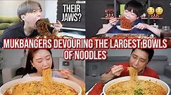 mukbangers DEVOURING the largest bowls of noodles ever