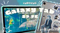 🌱 unboxing samsung galaxy tab s9 fe [silver 128gb] + accessories ( as an artist + stem student)