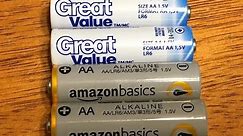 Battery Review: Amazon Basics vs Wal-Mart Great Value Alkaline Battery Showdown