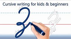 How to write letter "Z". Cursive writing for kids and beginners. Handwriting practice.