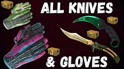 All Knives and Gloves in CSGO & in which Cases to find them