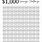 1000 Money Saving Chart Printable