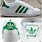 Adidas White Shoes with Green Stripes