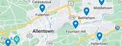 Allentown PA Area Map