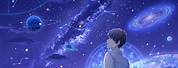 Anime Boy Galaxy Background