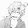 Anime Boy Smiling Black and White