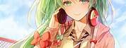 Anime Chibi Girl with Green Hair