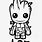 Baby Groot Black and White