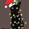 Black Cat Christmas Art