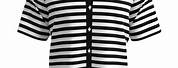 Black and White Horizontal Striped Shirt
