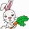 Bunny with Carrot Clip Art