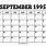 Calendar for September 1995