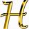 Capital H in Gold Logo