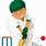 Cartoon Cricket Player
