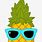 Cartoon Pineapple with Sunglasses