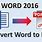 Change to Word Document From PDF
