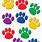Colored Paw Prints